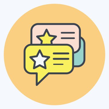 Simge Tanıklıkları. Geri bildirim sembolü için uygun. Renk Eşi Tarzı. Basit dizayn edilebilir. tasarım şablonu. Basit gösterim