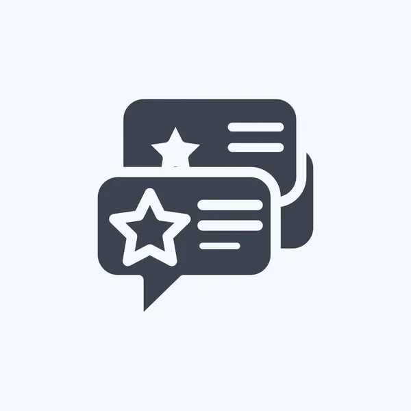 Icon Testimonials Suitable Feedback Symbol Glyph Style Simple Design Editable — Vettoriale Stock