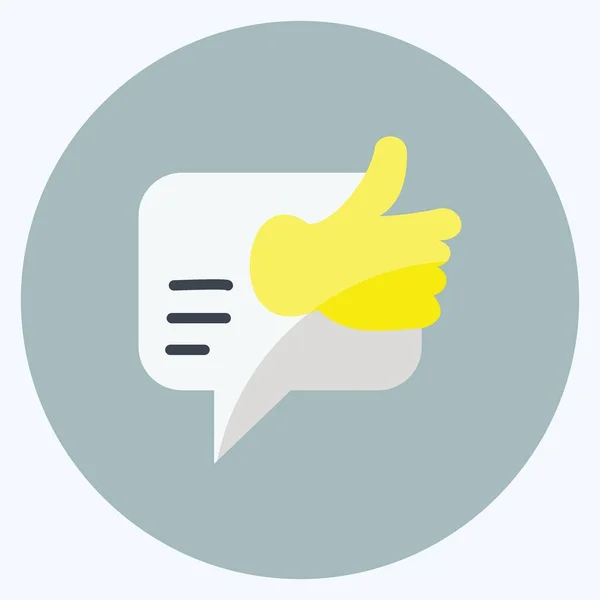 Icon Possitive Feedback Suitable Feedback Symbol Flat Style Simple Design — Stockvektor