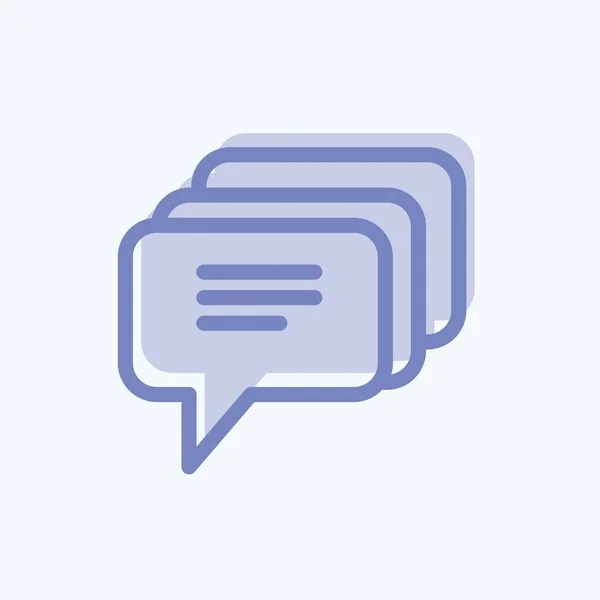 Icon Comments Suitable Feedback Symbol Two Tone Style Simple Design — Vettoriale Stock