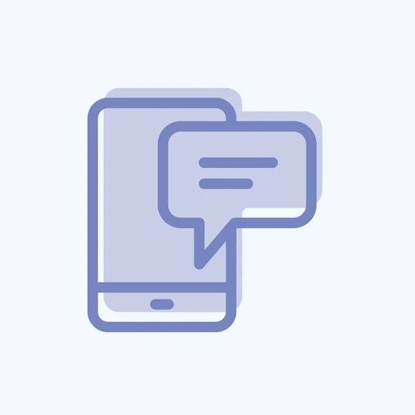 Icon Chat Suitable Feedback Symbol Two Tone Style Simple Design — Vettoriale Stock