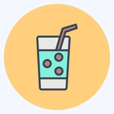 Simgesel köpüklü su. İçki sembolü için uygun. renk arkadaşı stili. Basit dizayn edilebilir. tasarım şablonu. Basit gösterim