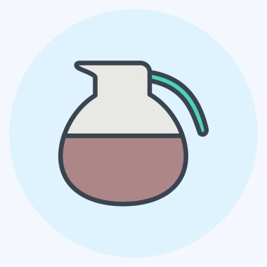 İkon Kahve Tenceresi. İçki sembolü için uygun. renk arkadaşı stili. Basit dizayn edilebilir. tasarım şablonu. Basit gösterim