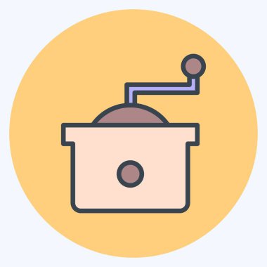 Icon Kahve Öğütücü. İçki sembolü için uygun. renk arkadaşı stili. Basit dizayn edilebilir. tasarım şablonu. Basit gösterim