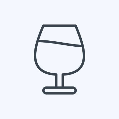 Simge konyağı bardağı. İçki sembolü için uygun. Sıra tarzı. Basit dizayn edilebilir. tasarım şablonu. Basit gösterim