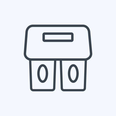 Simgesel kahve tutacağı. İçki sembolü için uygun. Sıra tarzı. Basit dizayn edilebilir. tasarım şablonu. Basit gösterim