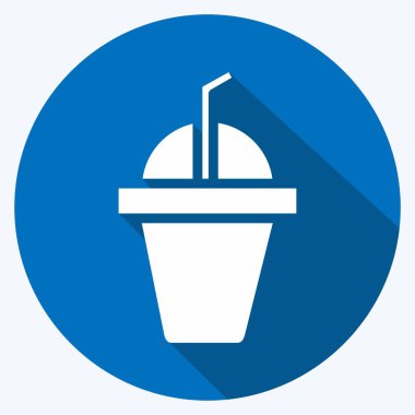 Icon Donmuş Frappe. İçki sembolü için uygun. Uzun gölge tarzı. Basit dizayn edilebilir. tasarım şablonu. Basit gösterim