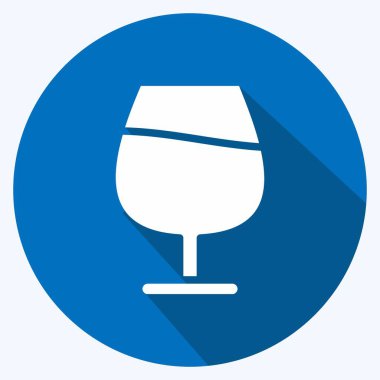 Simge konyağı bardağı. İçki sembolü için uygun. Uzun gölge tarzı. Basit dizayn edilebilir. tasarım şablonu. Basit gösterim