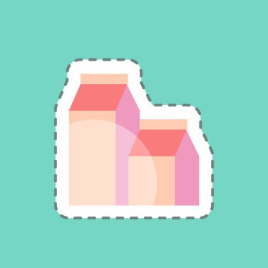 Çıkartma çizgisi süt ürünlerini kesti. İçki sembolü için uygun. Basit dizayn edilebilir. tasarım şablonu. Basit gösterim