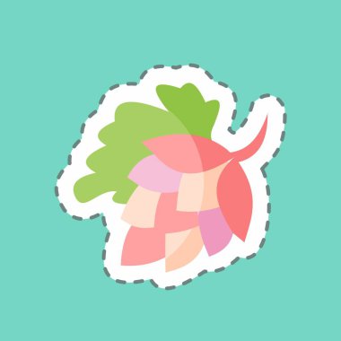 Çıkartma çizgisi Hop 'u kesti. İçki sembolü için uygun. Basit dizayn edilebilir. tasarım şablonu. Basit gösterim