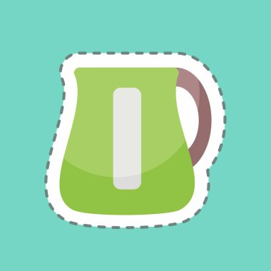 Çıkartma hattı elektrik ısıtıcısını kesti. İçki sembolü için uygun. Basit dizayn edilebilir. tasarım şablonu. Basit gösterim