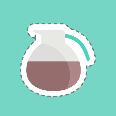 Etiket çizgisi Kahve Sahası 'nı kesti. İçki sembolü için uygun. Basit dizayn edilebilir. tasarım şablonu. Basit gösterim