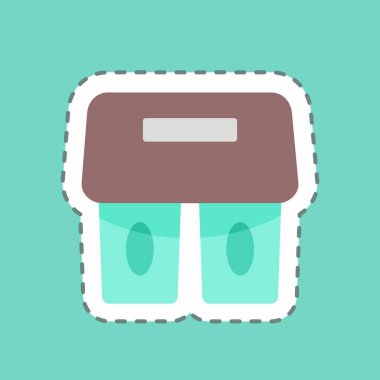 Çıkartma çizgisi kahve tutacağını kesmiş. İçki sembolü için uygun. Basit dizayn edilebilir. tasarım şablonu. Basit gösterim