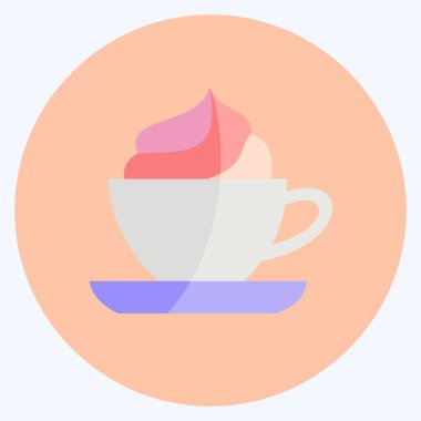 Icon Viyana kahvesi. İçki sembolü için uygun. Düz stil. Basit dizayn edilebilir. tasarım şablonu. Basit gösterim