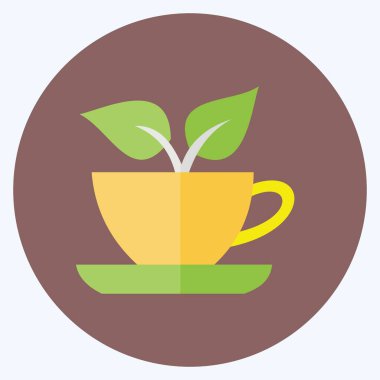 Simge Yeşil Çay. İçki sembolü için uygun. Düz stil. Basit dizayn edilebilir. tasarım şablonu. Basit gösterim