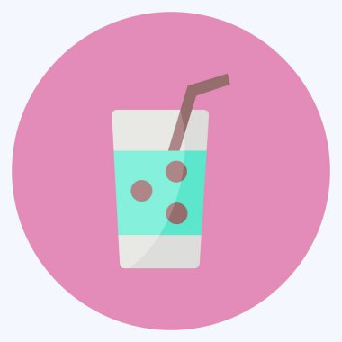 Simgesel köpüklü su. İçki sembolü için uygun. Düz stil. Basit dizayn edilebilir. tasarım şablonu. Basit gösterim