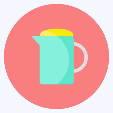 Icon French Press. İçki sembolü için uygun. Düz stil. Basit dizayn edilebilir. tasarım şablonu. Basit gösterim