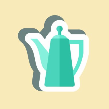 Etiketli Porselen Çaydanlık. İçki sembolü için uygun. Basit dizayn edilebilir. tasarım şablonu. Basit gösterim