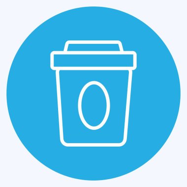 Paket Simge. İçki sembolü için uygun. Mavi gözlü. Basit dizayn edilebilir. tasarım şablonu. Basit gösterim