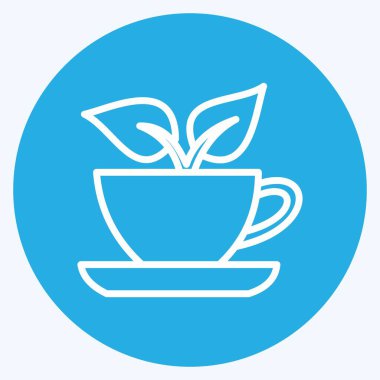 Simge Yeşil Çay. İçki sembolü için uygun. Mavi gözlü. Basit dizayn edilebilir. tasarım şablonu. Basit gösterim