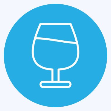 Simge konyağı bardağı. İçki sembolü için uygun. Mavi gözlü. Basit dizayn edilebilir. tasarım şablonu. Basit gösterim