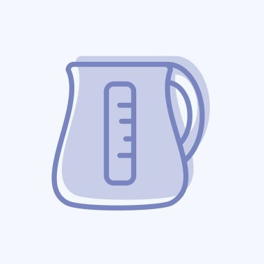 Icon Elektrik Kettle. İçki sembolü için uygun. İki ton stili. Basit dizayn edilebilir. tasarım şablonu. Basit gösterim
