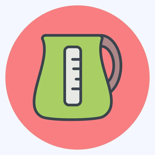 Ikoon Elektrische Waterkoker Geschikt Voor Drink Symbool Kleurmaat Stijl Eenvoudig — Stockvector