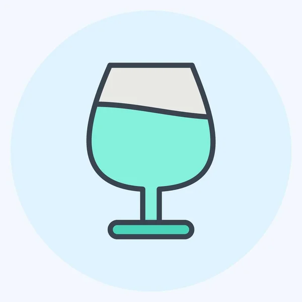 Icon Cognac Glass Apropriado Para Símbolo Bebida Estilo Companheiro Cor — Vetor de Stock