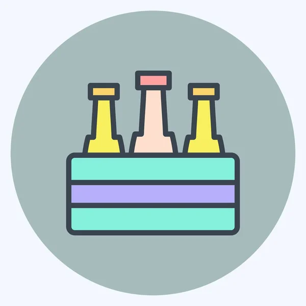 Icon Beer Vhodný Pro Symbol Drink Styl Barevného Partnera Jednoduchý — Stockový vektor