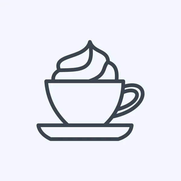 Icon Viennese Coffee Suitable Drink Symbol Line Style Simple Design — стоковый вектор