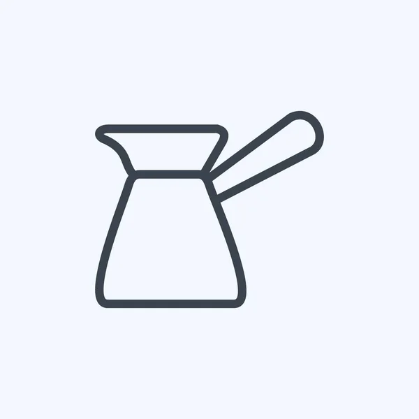 Icône Pot Café Turc Adapté Pour Symbole Boisson Style Ligne — Image vectorielle