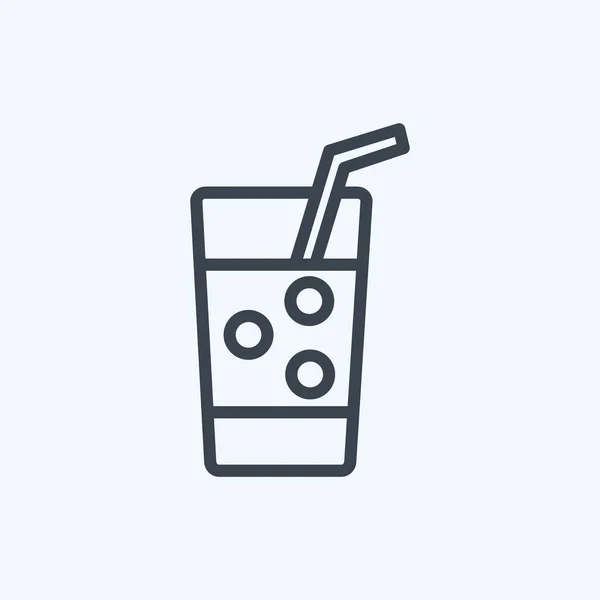 Icon Fizzy Water Suitable Drink Symbol Line Style Simple Design — Stockvektor