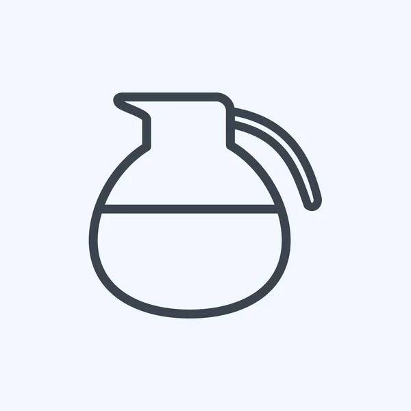 Icon咖啡壶 适合饮用的标志 线条风格 简单的设计可以编辑 设计模板向量 简单的符号说明 — 图库矢量图片