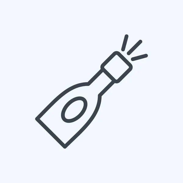 Icon Champagne Bottle Suitable Drink Symbol Line Style Simple Design — стоковий вектор