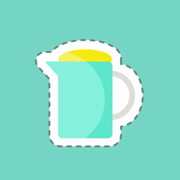 Sticker Line Cut French Press Adecuado Para Símbolo Bebida Diseño — Archivo Imágenes Vectoriales