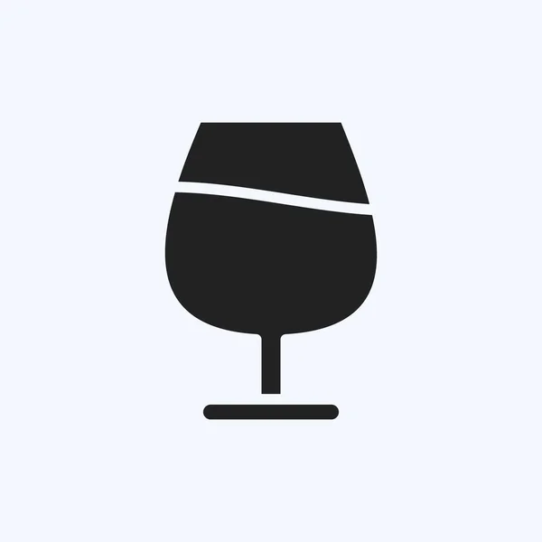 Icon Cognac Glass Suitable Drink Symbol Glyph Style Simple Design — стоковый вектор