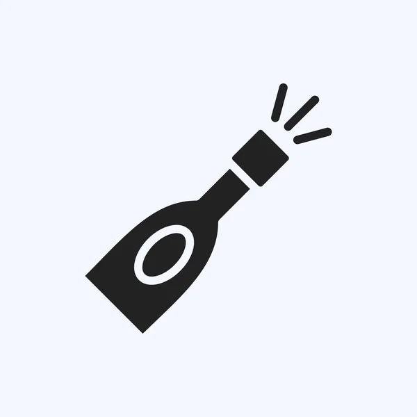 Icon Champagne Bottle Suitable Drink Symbol Glyph Style Simple Design — Vector de stock