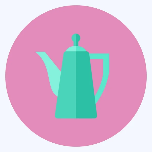 Icon Porcelain Teapot Suitable Drink Symbol Flat Style Simple Design — Image vectorielle