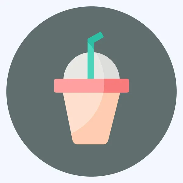 Ikona Frozen Frappe Vhodný Pro Symbol Drink Plochý Styl Jednoduchý — Stockový vektor