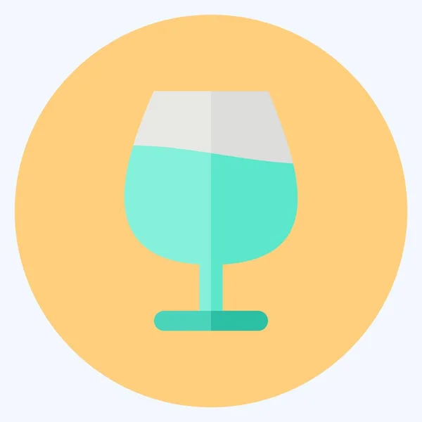 Icon Cognac Glass Suitable Drink Symbol Flat Style Simple Design — Wektor stockowy