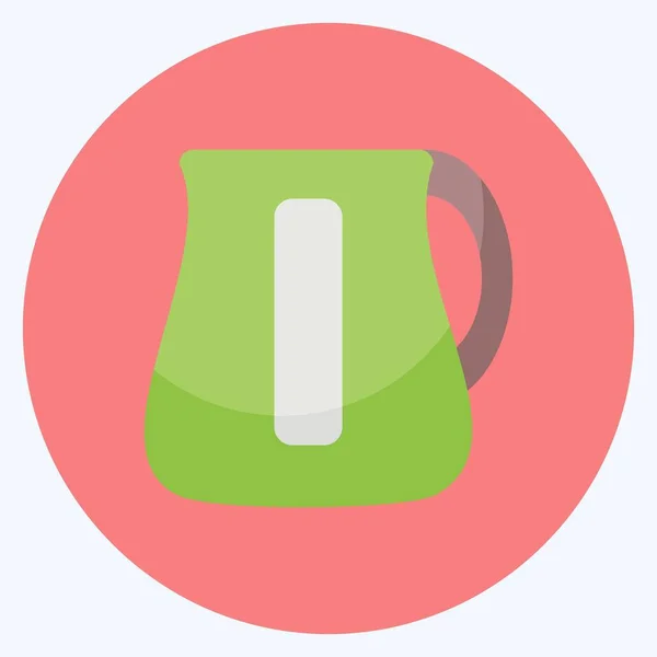 Icon Electric Kettle Suitable Drink Symbol Flat Style Simple Design — Stockvektor