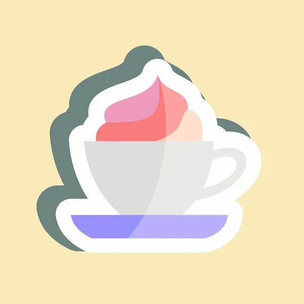 Sticker Viennese Coffee Suitable Drink Symbol Simple Design Editable Design — Stockvektor