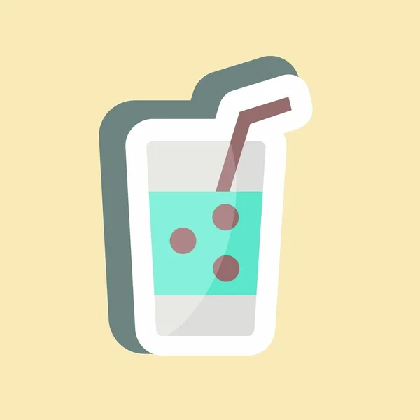 Sticker Fizzy Water Suitable Drink Symbol Simple Design Editable Design — Image vectorielle