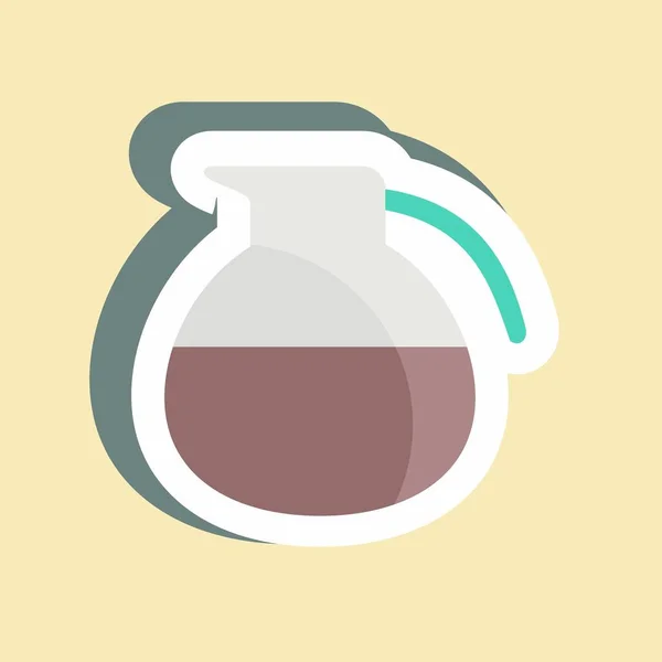 Sticker Coffee Pot Suitable Drink Symbol Simple Design Editable Design — Wektor stockowy