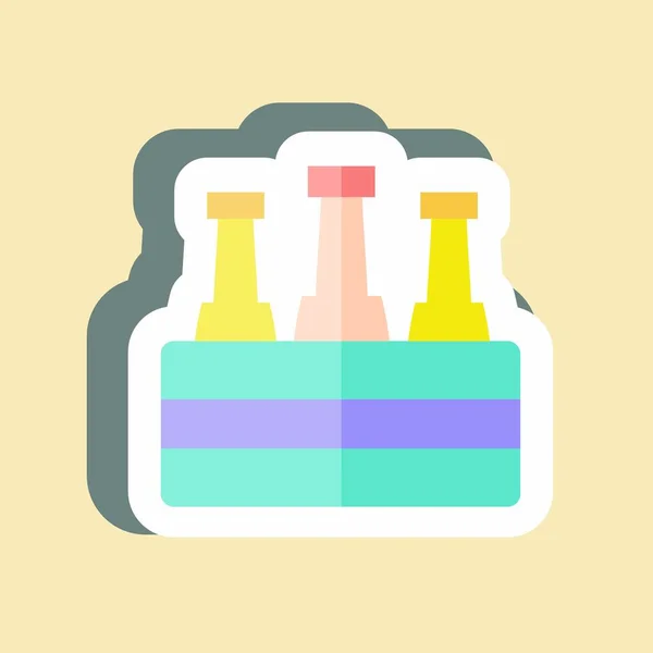 Sticker Bière Adapté Pour Symbole Boisson Conception Simple Modifiable Modèle — Image vectorielle