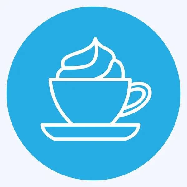 Ikone Wiener Kaffee Geeignet Für Trink Symbol Blaue Augen Einfaches — Stockvektor
