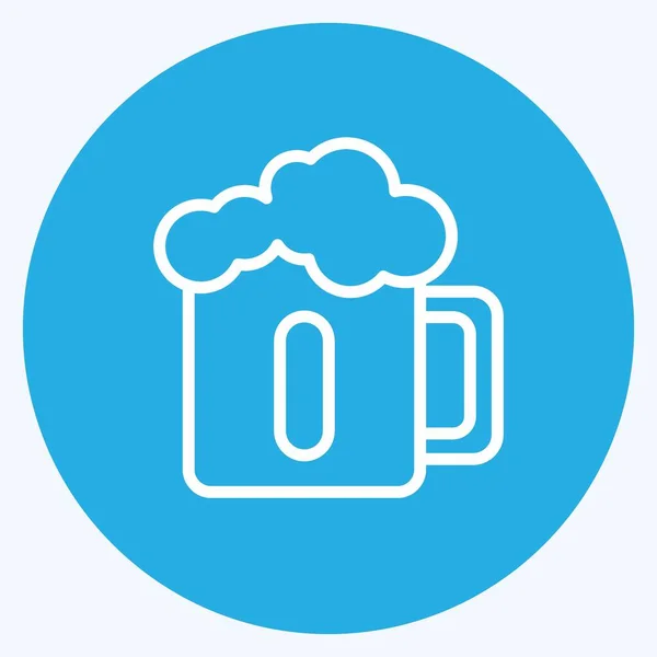 Icon Mug Beer Suitable Drink Symbol Blue Eyes Style Simple — Archivo Imágenes Vectoriales