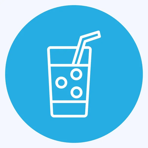 Icon Fizzy Water Suitable Drink Symbol Blue Eyes Style Simple — Stockvektor