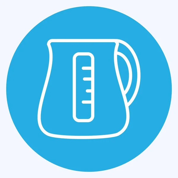 Icon Electric Kettle Suitable Drink Symbol Blue Eyes Style Simple — Archivo Imágenes Vectoriales