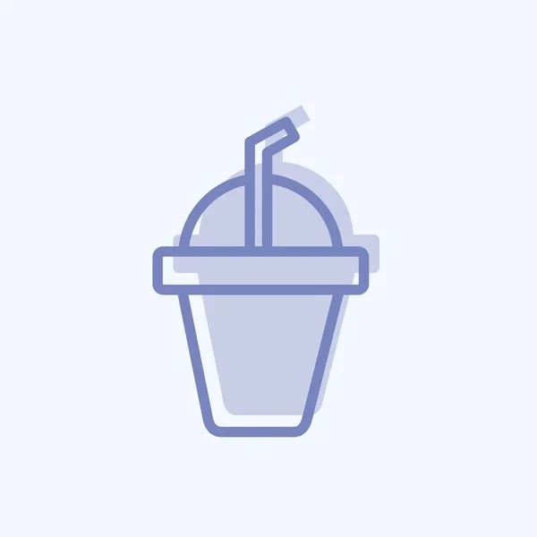 Icon Frozen Frappe Suitable Drink Symbol Two Tone Style Simple —  Vetores de Stock